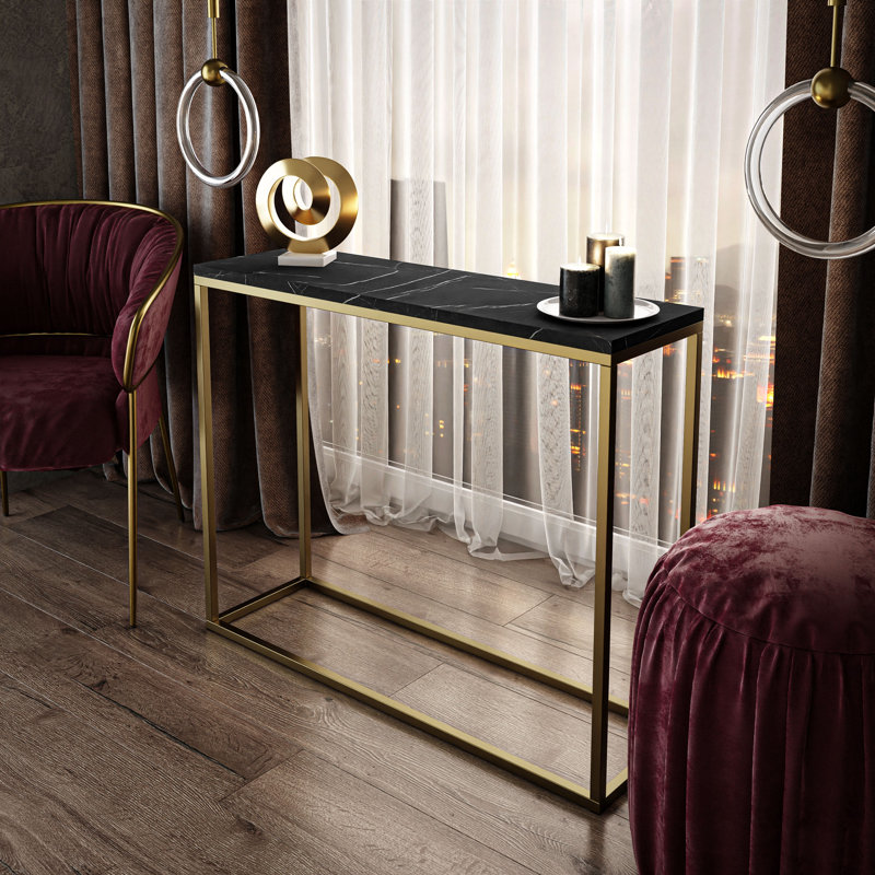 Ector Console Table, Black, 80cm H x 100cm W x 30cm D