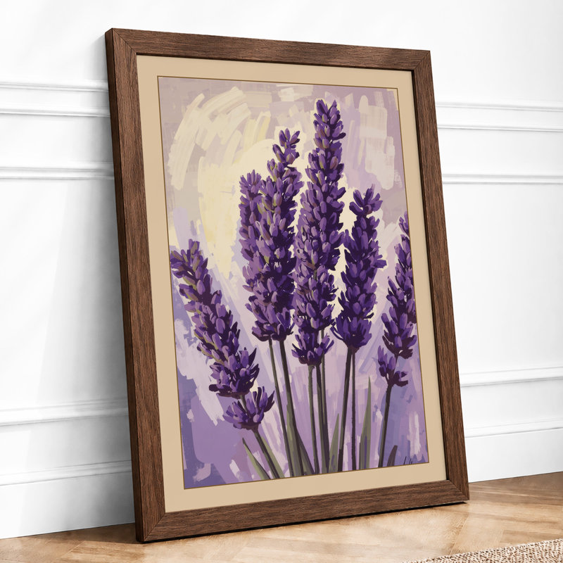 Lavender Dreams Botanical - Framed Print, A4 - 29.7 x 21.0 cm, Walnut