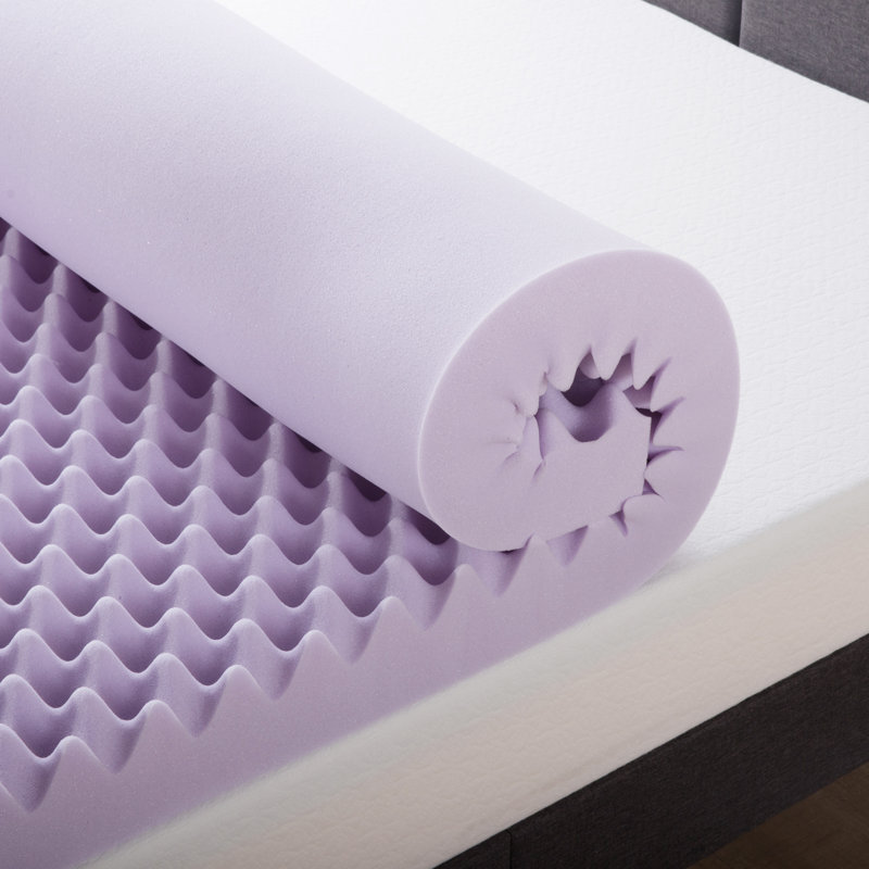 Nunez 4'' Memory Foam Mattress Topper, Queen, Lavender
