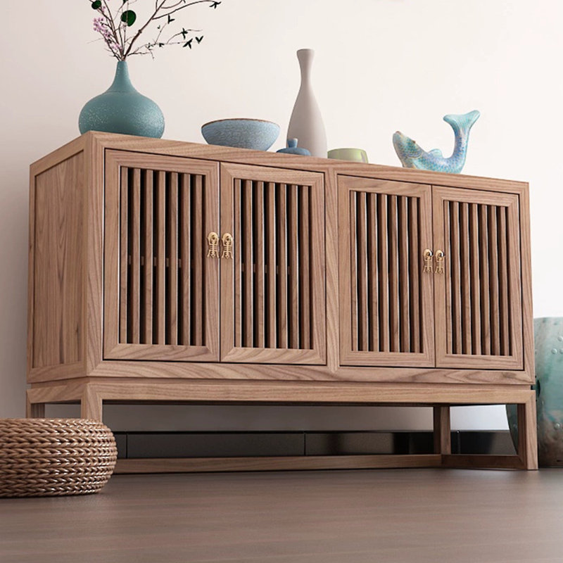 Modern Burlywood Solid Wood Sideboard