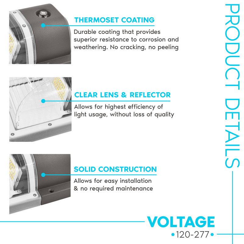 18-Watt LED Dusk to Dawn Outdoor Security Wall Pack
