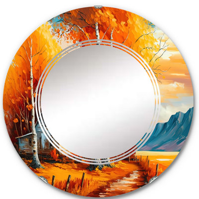 Raidah Small Cottage In Autumn III - Cottage Landscape Wall Mirror