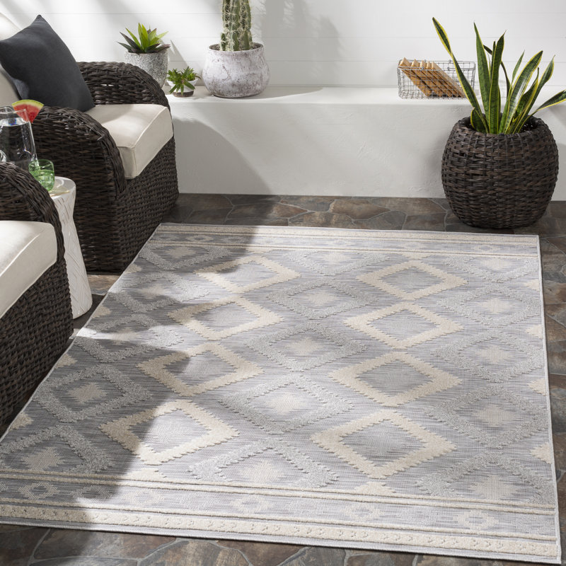 Carys Southwestern Indoor / Outdoor Rug, Rectangle 5'3" x 7'