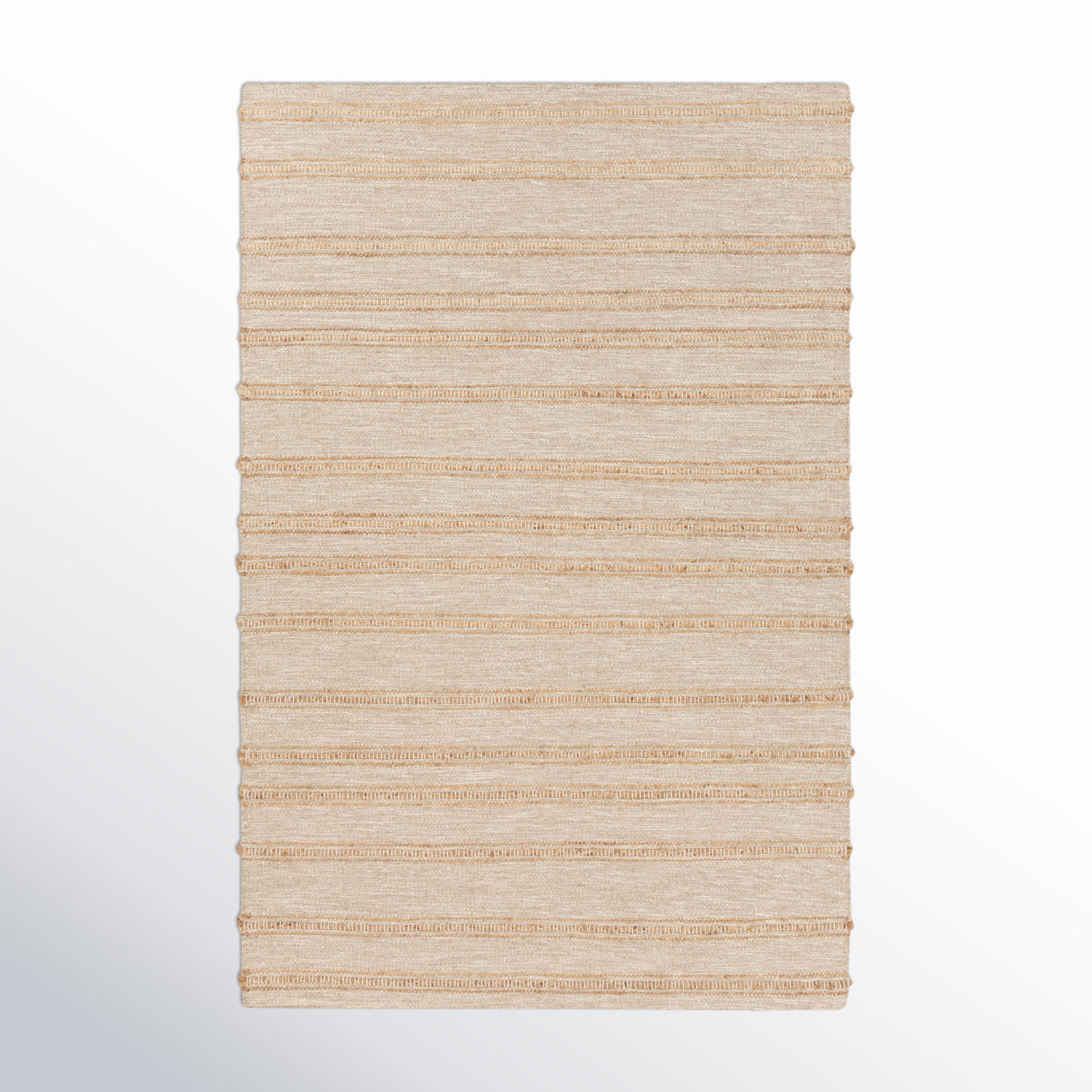 Lila Light Gray Hand-Woven Striped Jute Rug, Rectangle 3'3" x 5'3"