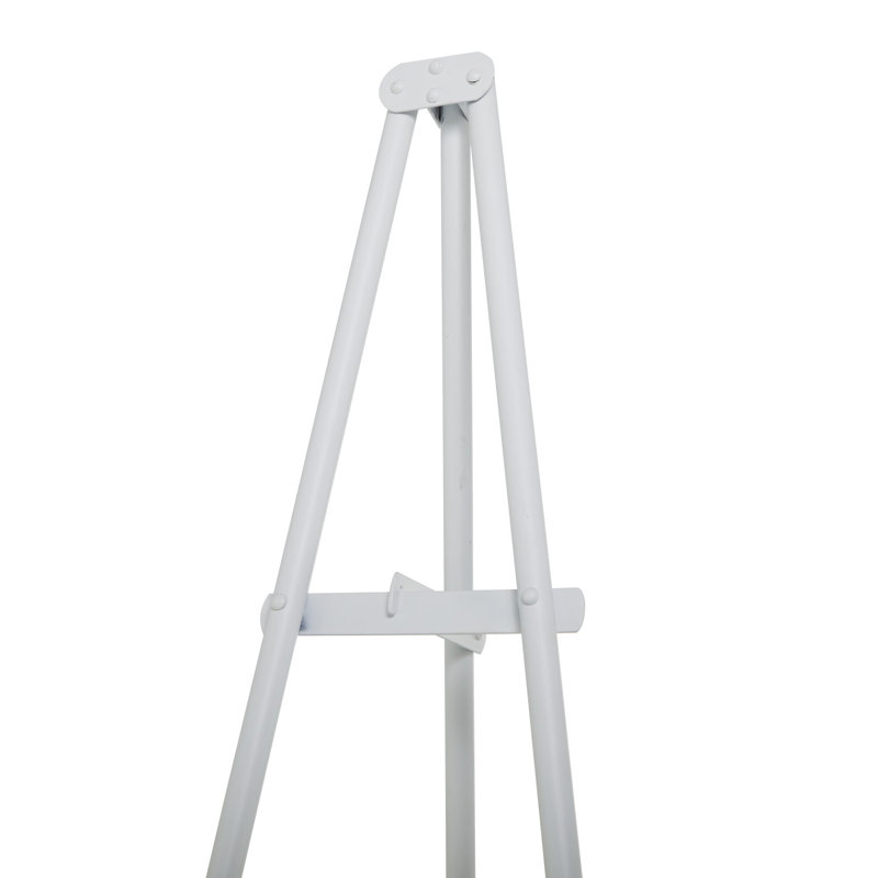 Pitanga Metal Extra Large Free Standing Adjustable Display Stand Easel with Foldable Stand, White