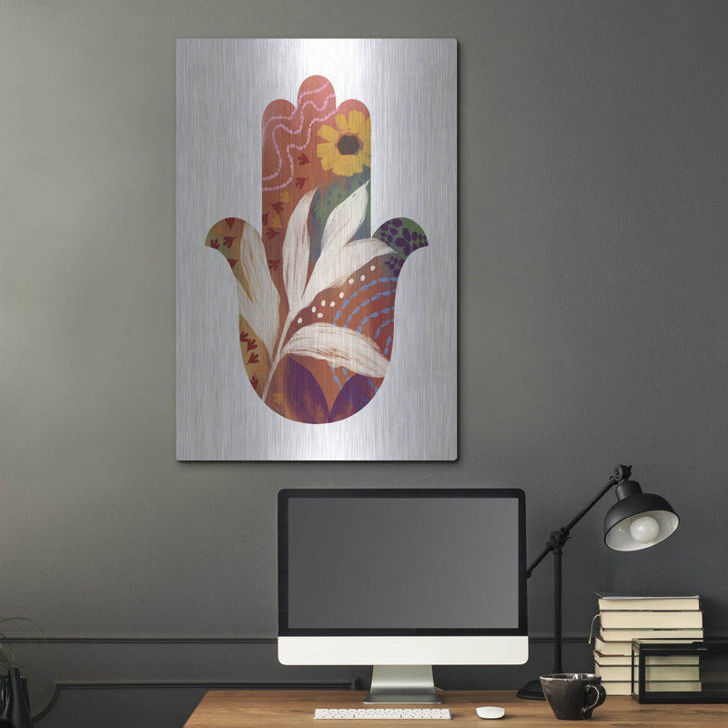 Red Barrel Studio® «Fall Hamsa» par Linda Woods, art mural en métal, H 36 po x l 24 po