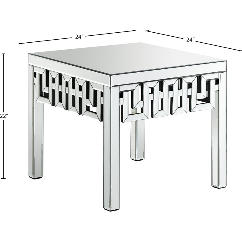 Luong Mirrored Glass Top End Table