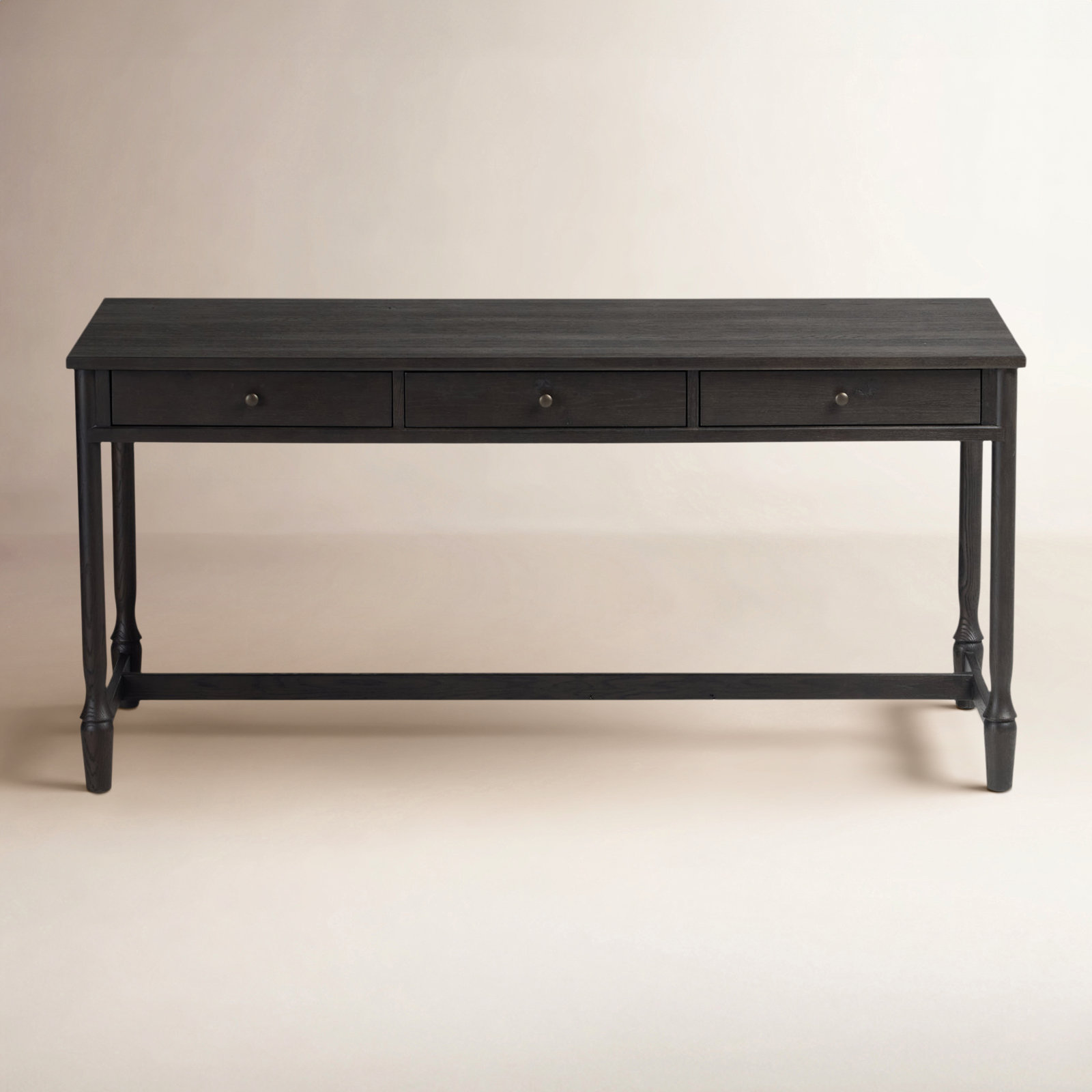 Bari Desk, Cracked Smoked Black Veneer