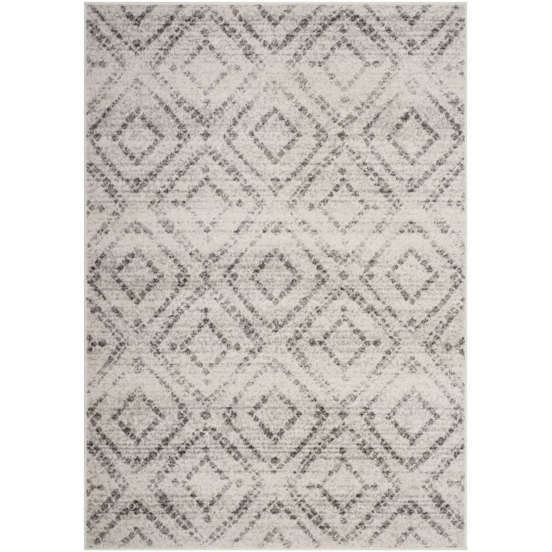 Moroccan Area Rug, Grey, Rectangle 183 x 274 cm