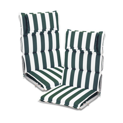 2 Pack High Back Patio Chair Cushions with Headrest, 120x52x6 cm
