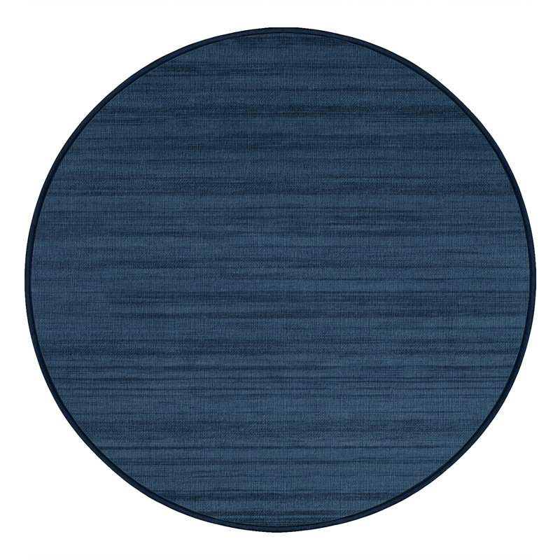 Machine Washable Solid Gray Area Rug, Round 7'