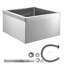 Lavabo de plancher en acier inoxydable 24,02 x 24,02 x 12,99 po avec support mural
