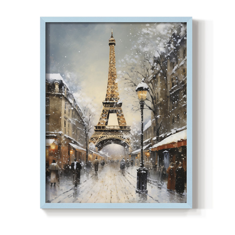 «Christmas Holiday Art», reproduction encadrée en bois massif, H 21 po x l 17 po, Bleu