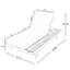 Chaise longue en bois d'acacia pliable aux 2/3 avec dossier réglable et surface de rangement plate, finition teck non rembourrée, pour patio
