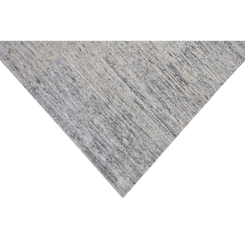 Wool Abstract Area Rug in Gray, Rectangle 9' x 12'