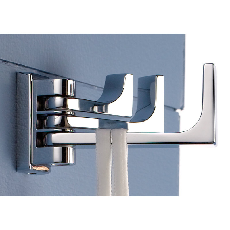 Frame Pivoting Triple Robe Hook, Polished Chrome