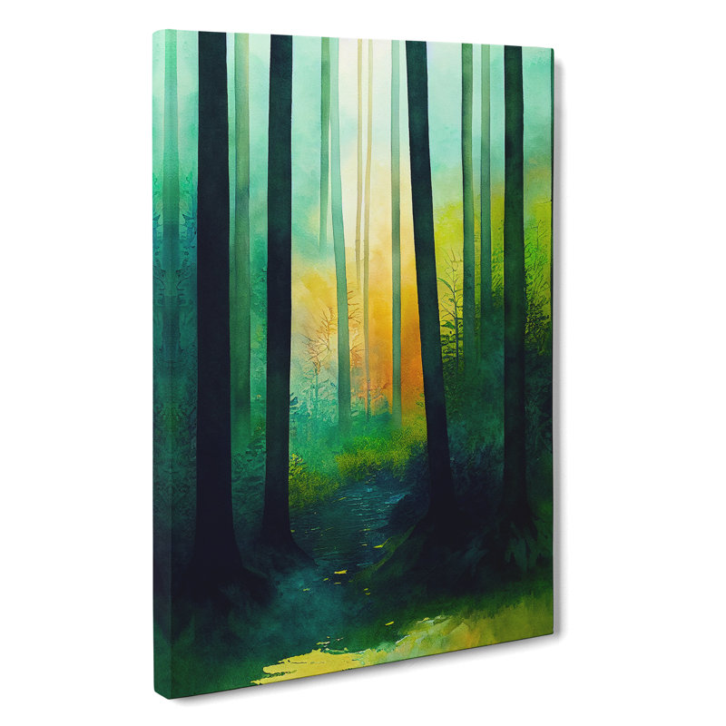 Vibrant Forest No.1 - Wall Art, Wrapped Canvas, 76cm H x 50cm W, No Matte