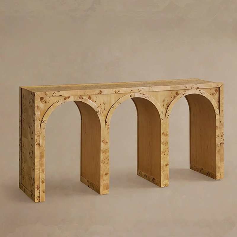 Console américaine, H 31,5 po x l 63 po x P 15,7 po, Bois naturel