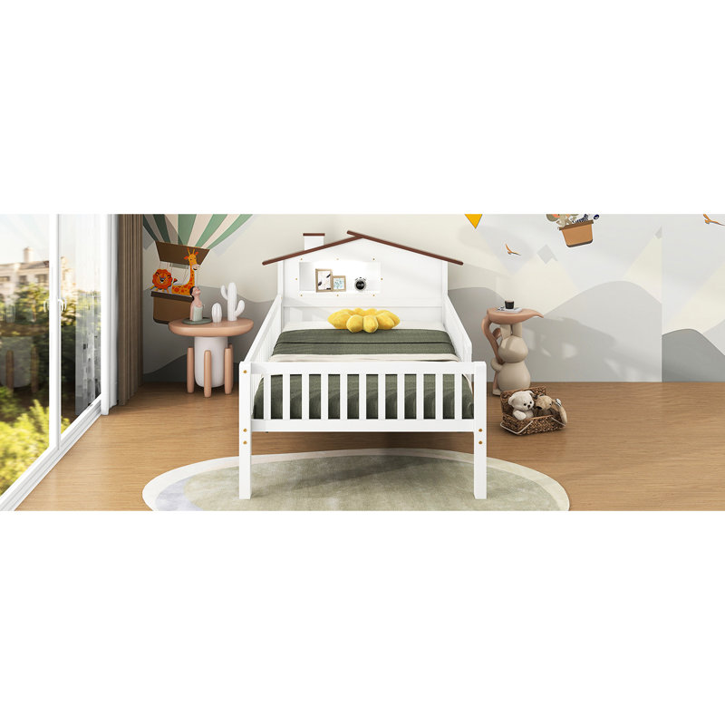 Tête de lit simple avec rangement à DEL, tête de lit intégrée en bois blanc, tête de lit et espace, Lit simple, Blanc