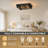 6-Light Matte Black Square Flush Mount Ceiling Light