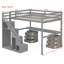 Lit mezzanine double avec commode, bureau et bande lumineuse-1594037921