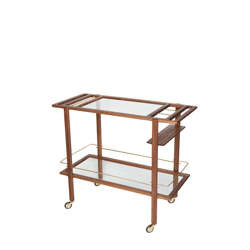 Bar Cart, Walnut/Brass