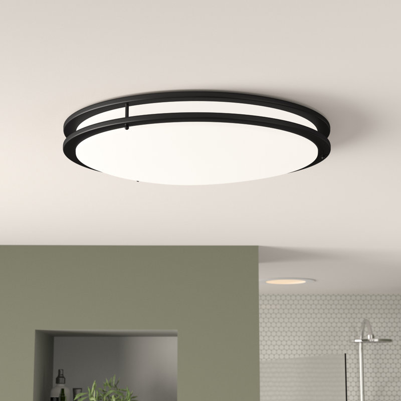 Plafonnier encastré sélectionnable 1 lumière DEL Florez, Noir mat, H 3,75 po x l 17 po x P 17 po
