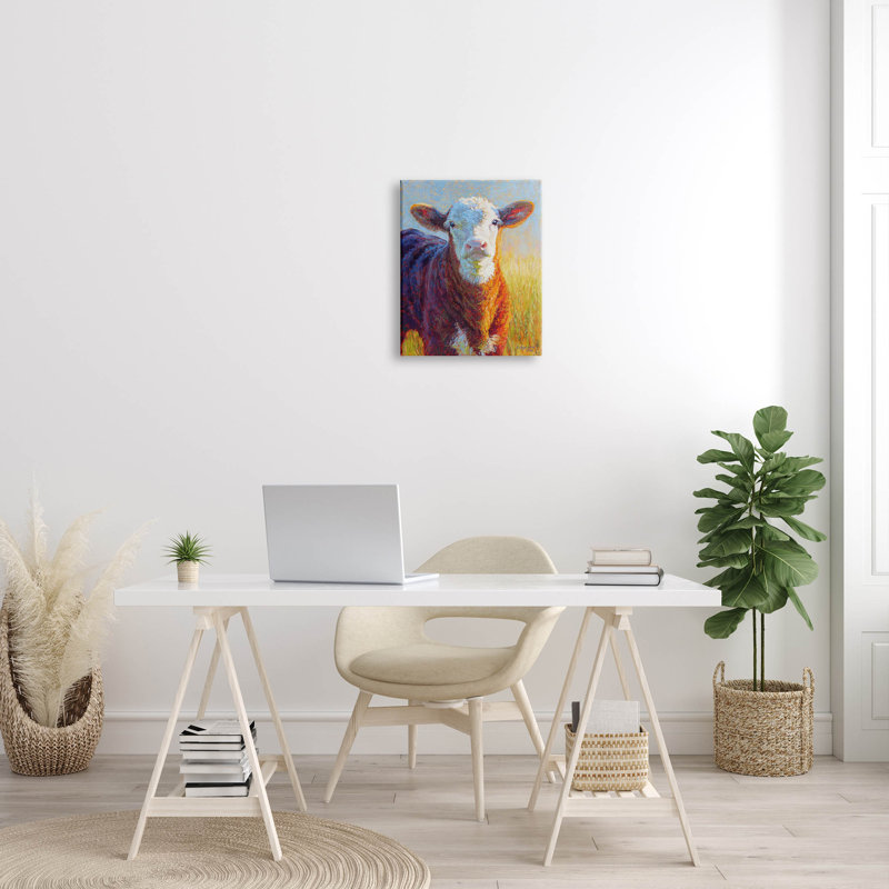 «Happy Cow Farmhouse Grassland» par Rita Kirkman, H 20 po x l 16 po x P 1,5 po
