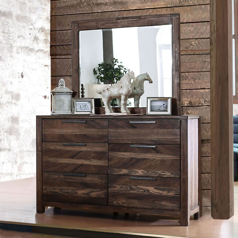Mobilier de chambre à coucher contemporain contemporain de style rustique avec tiroirs supérieurs doublés de feutre pour commode 1 pièce