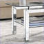 Table basse rectangulaire à pieds en miroir pour le salon, rangement à 2 niveaux Argent facile à nettoyer