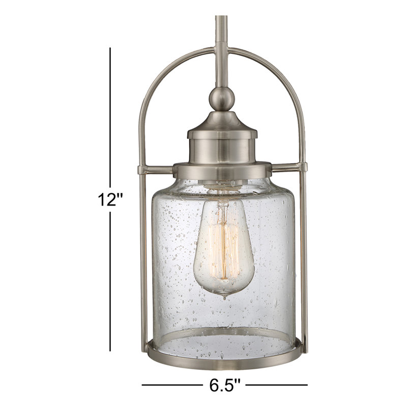 Aloisio 1 - Light Brushed Nickel Single Pendant