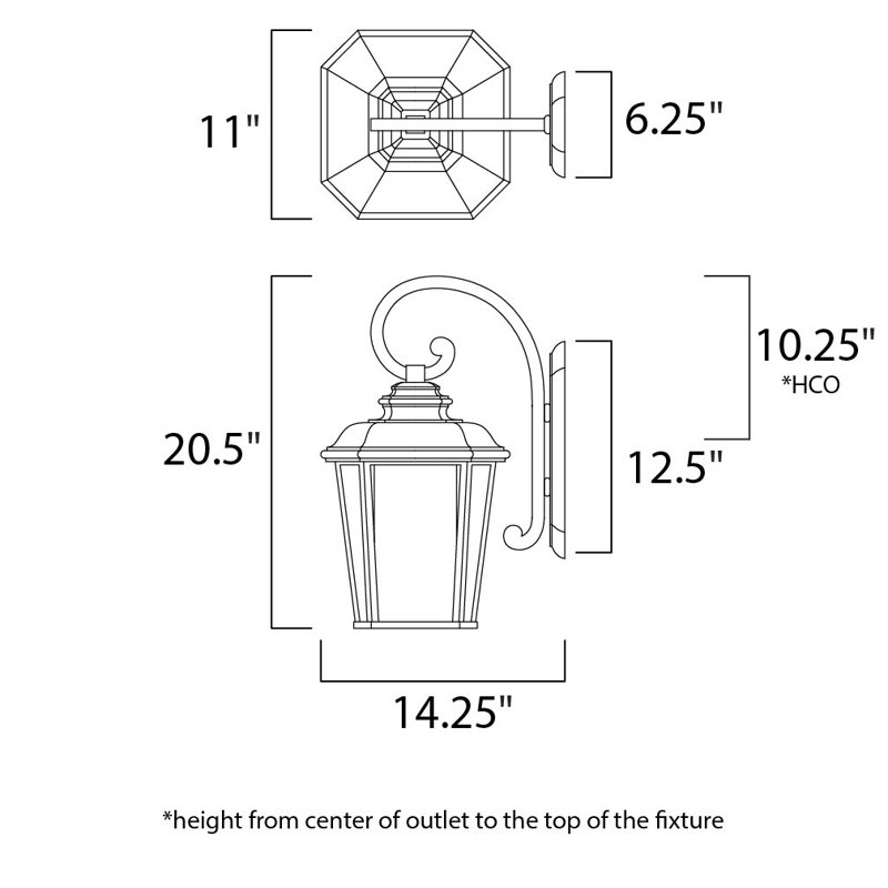 Melrose Wall Light, 20.5" H x 11" W x 14.25" D