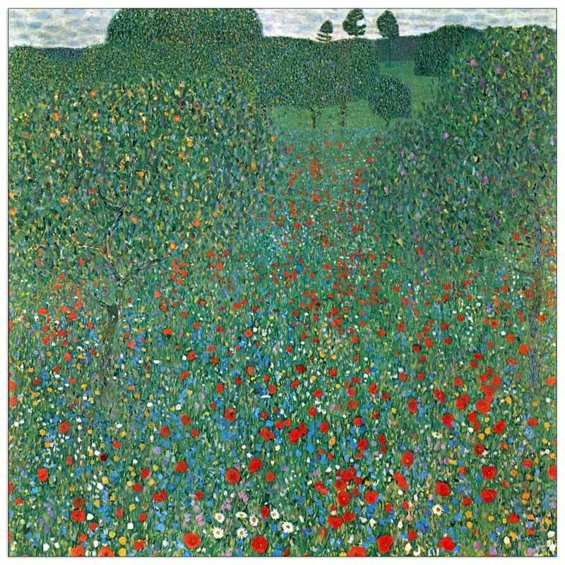 'Poppy Field' by Gustav Klimt Painting Print, 70cm H x 70cm W x 1.8cm D