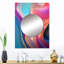 Transitionnel rose et bleu formes V - miroir mural décoratif de formes transitionnelles, miroir moderne, impression d'art en métal-583292200