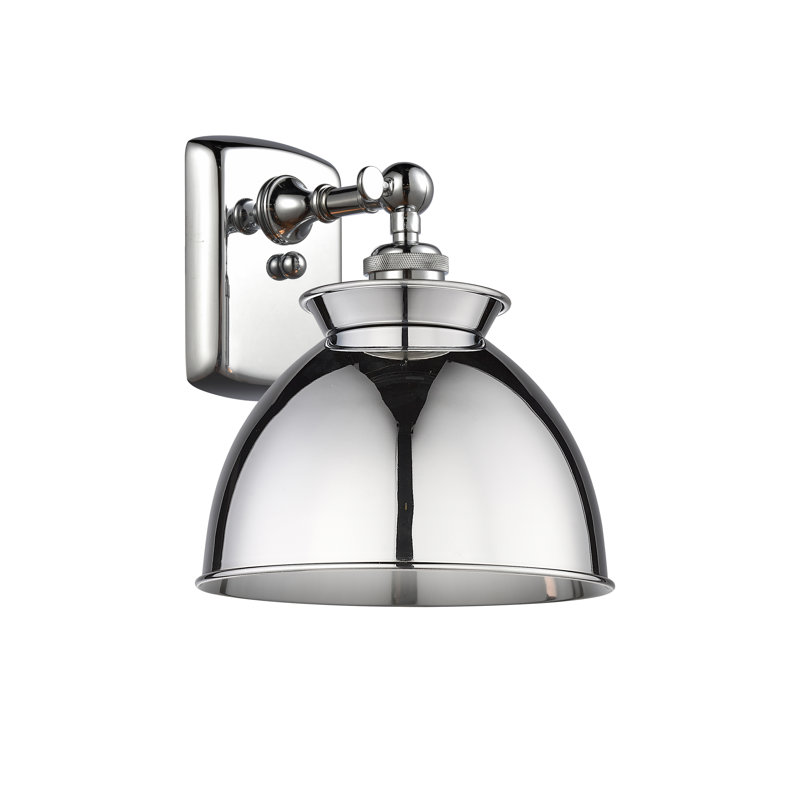 Arev Armed Sconce, Incandescent, Polished Chrome, Polished Chrome