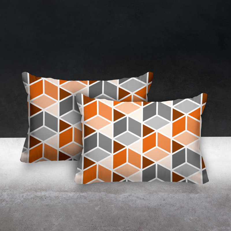 Coussin cubique intérieur / extérieur Cubana, Orange