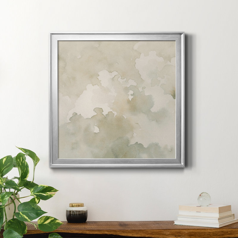 «Warm Clouds», toile abstraite encadrée de qualité supérieure - prête à être accrochée, H 26,5 po x l 26,5 po x P 1,5 po