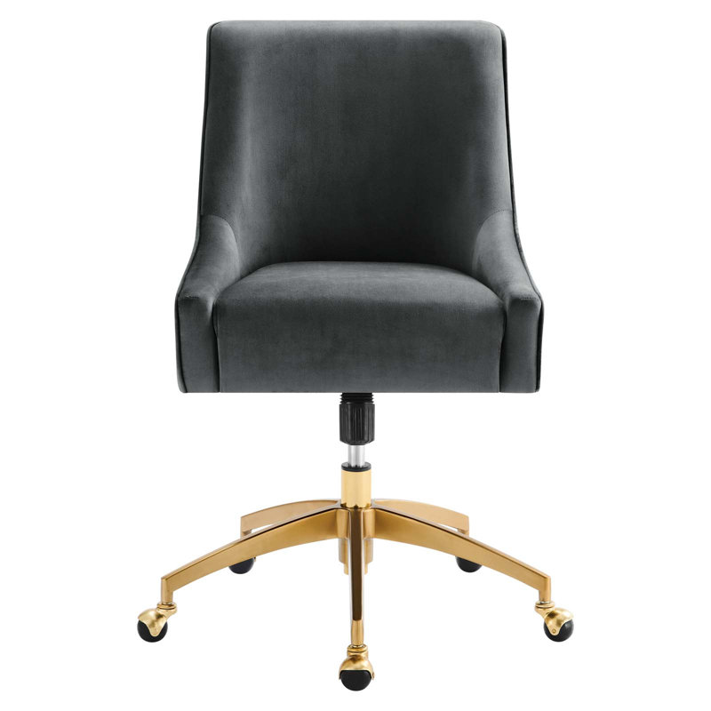 Modway Discern Performance Velvet Office Chair, Gray