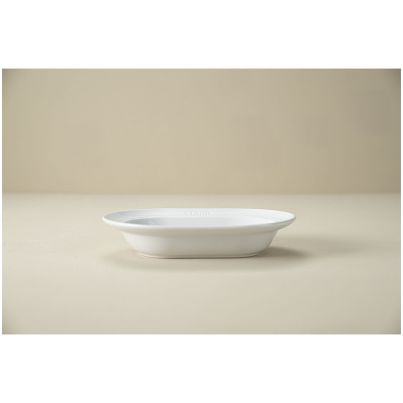 Staub Ceramic Dinnerware 10-inch Oval Serving Dish - White, White