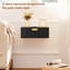 Floating Nightstands Set of 2 Wall-Mounted Bedside Tables White Ribbed 1-Drawer 40x30x15cm No Legs Low Profile-777920509