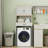 Over The Washer And Dryer Storage Cabinet With Adjustable Shelf And Fake Drawer Design, Ideal For Compact Laundry Rooms