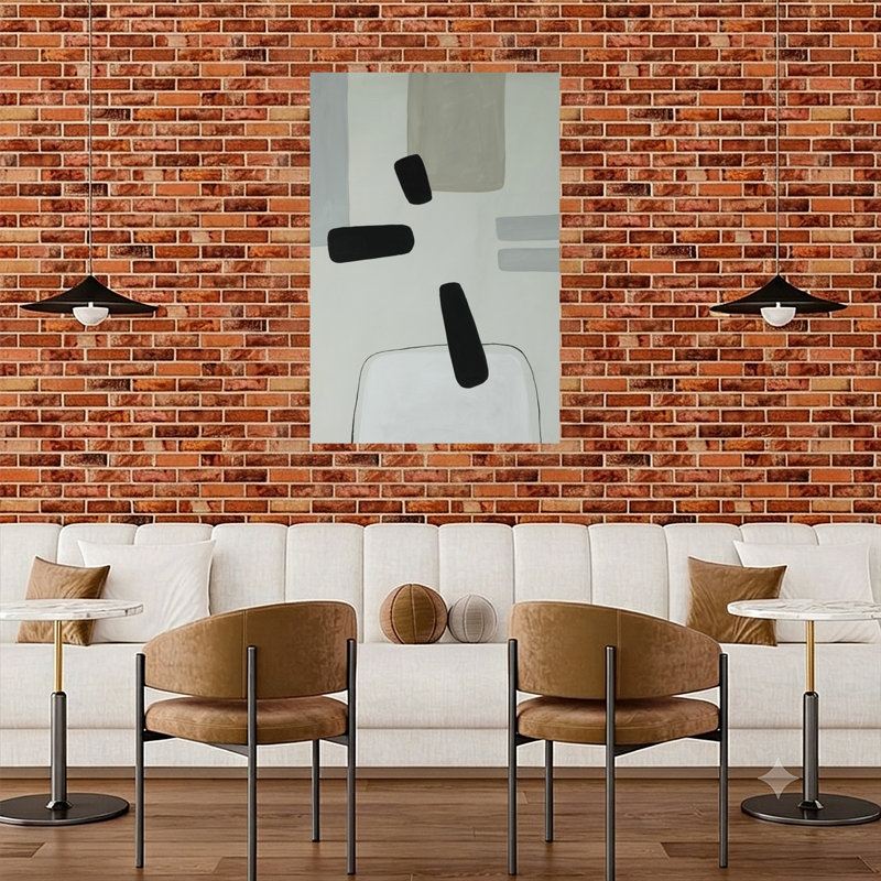 «Floating Minimalist Shapes Abstract Contemporary Elegant», reproduction d'art murale, 48" H x 32" W