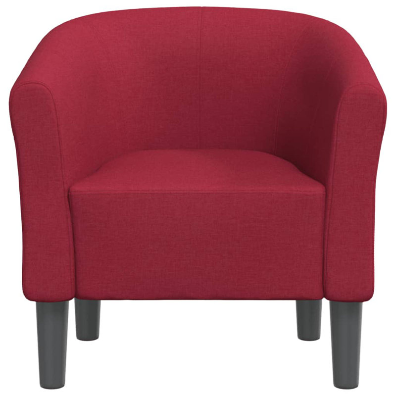 Fauteuil Winston Porter en tissu brun, Tissu rouge vin