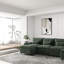Canapé en chenille 4 places avec 2 repose-pieds et coussins lombaires en chenille - Flexibles, confort familial-922559203