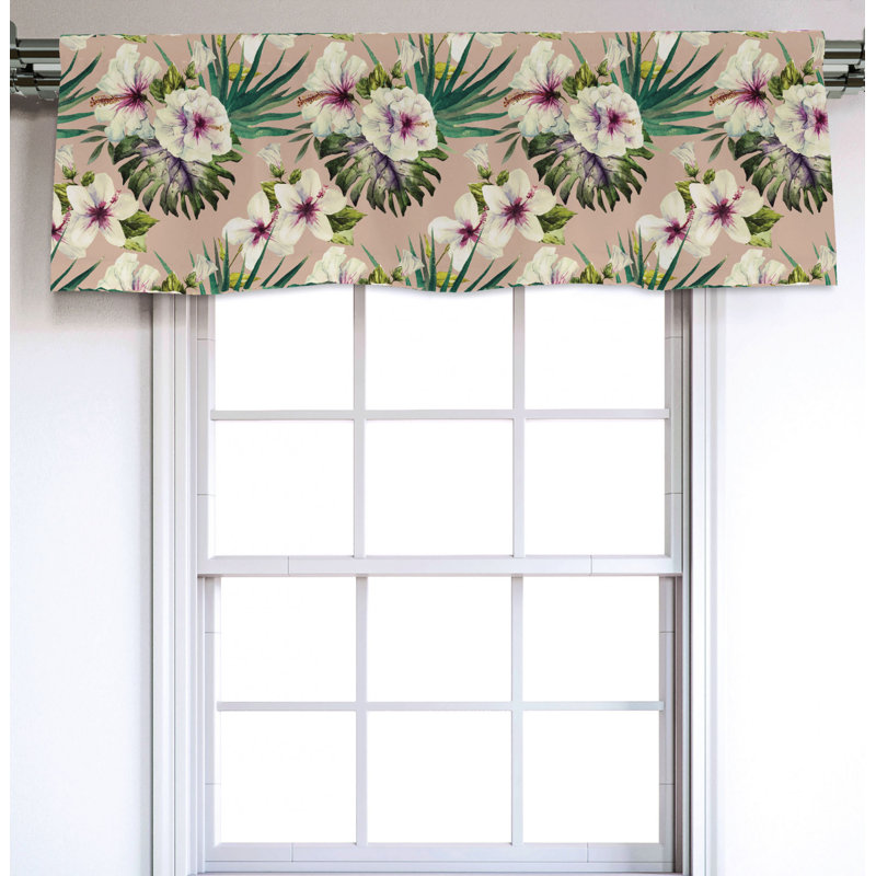 Sateen Floral Ruffled Window Valance