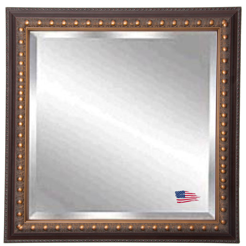 Miroir murale carrée en bois traditionnel Adaire