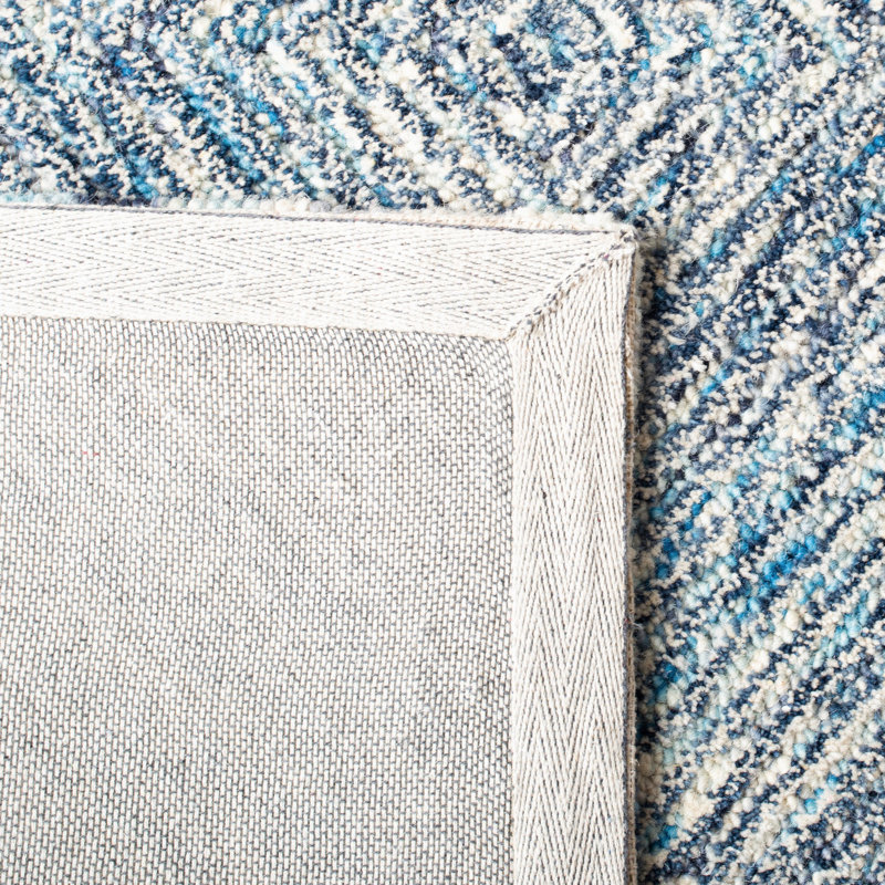 Didonato Hand Tufted Wool Geometric Rug, Rectangle 5' x 8'