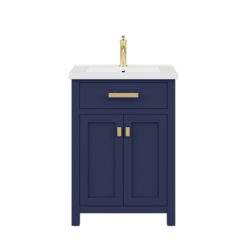 Ensemble de meuble-lavabo simple 24 po Gaget, Doré, Bleu monarque