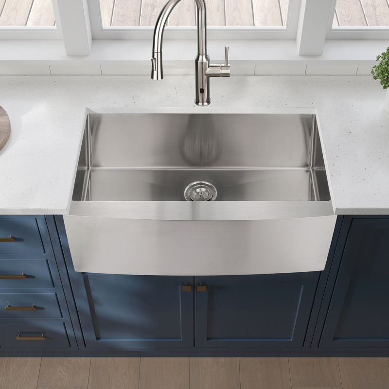 33"X21"X10" Apron Sink - Stainless Steel, Single Bowl, To Dents And Rust, Stain- Exterior Characteristic, Easy Clean, , 16 Gauge, Brushed Dents, Rust- & Surface Aspect, Gauge