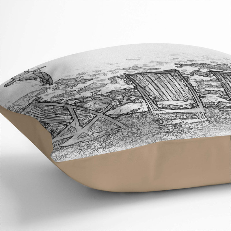 Square Throw Cushion, 40cm H x 40cm W x 15cm D, Stone